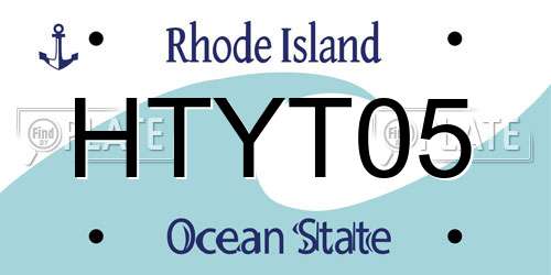 HTYT05 Rhode Island License Plate