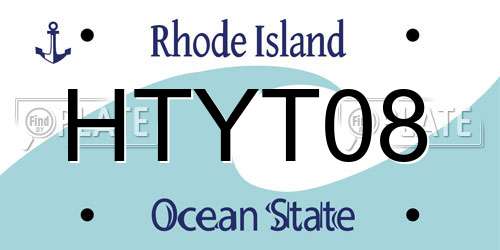 HTYT08 Rhode Island License Plate