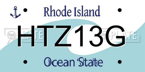 HTZ13G Rhode Island License Plate