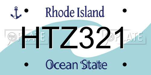 HTZ321 Rhode Island License Plate