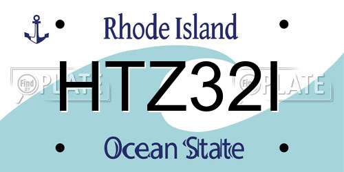 HTZ32I Rhode Island License Plate