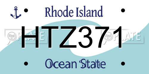 HTZ371 Rhode Island License Plate