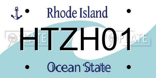 HTZH01 Rhode Island License Plate