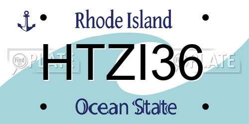 HTZI36 Rhode Island License Plate