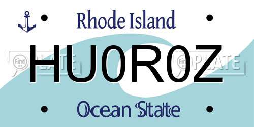 HU0R0Z Rhode Island License Plate