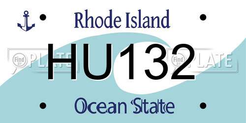 HU132 Rhode Island License Plate
