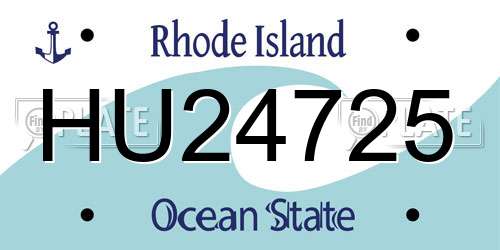 HU24725 Rhode Island License Plate