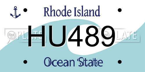 HU489 Rhode Island License Plate