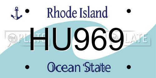 HU969 Rhode Island License Plate