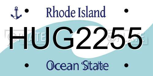 HUG2255 Rhode Island License Plate