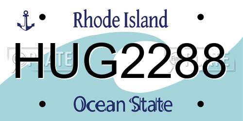 HUG2288 Rhode Island License Plate