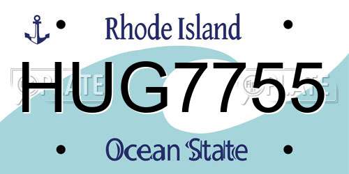 HUG7755 Rhode Island License Plate
