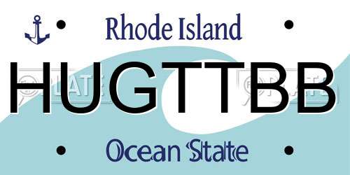 HUGTTBB Rhode Island License Plate