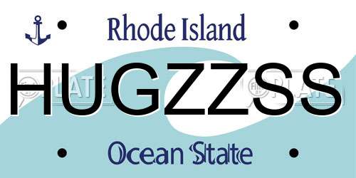HUGZZSS Rhode Island License Plate