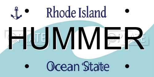 HUMMER Rhode Island License Plate