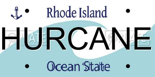 HURCANE Rhode Island License Plate