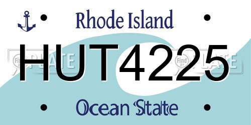 HUT4225 Rhode Island License Plate