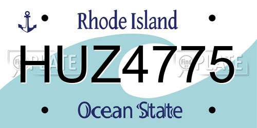 HUZ4775 Rhode Island License Plate