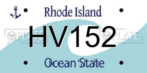 HV152 Rhode Island License Plate