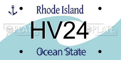 HV24 Rhode Island License Plate