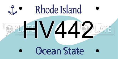 HV442 Rhode Island License Plate