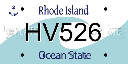 HV526 Rhode Island License Plate