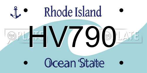 HV790 Rhode Island License Plate