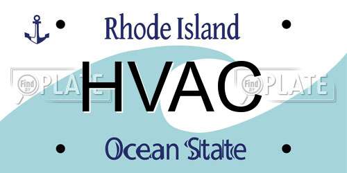 HVAC Rhode Island License Plate