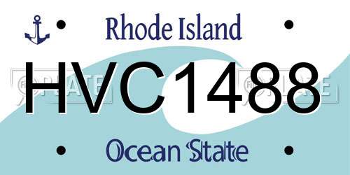 HVC1488 Rhode Island License Plate