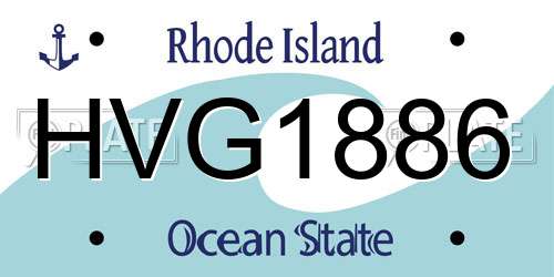 HVG1886 Rhode Island License Plate