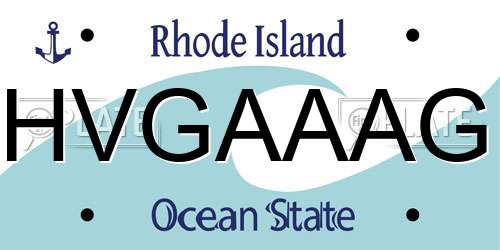 HVGAAAG Rhode Island License Plate