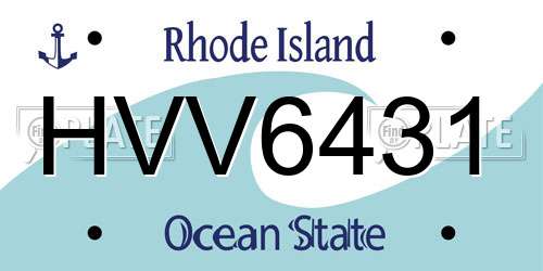 HVV6431 Rhode Island License Plate