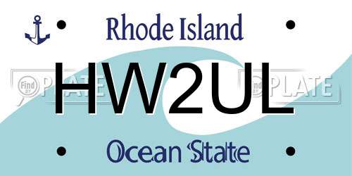 HW2UL Rhode Island License Plate