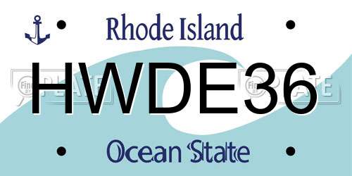HWDE36 Rhode Island License Plate