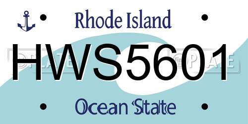 HWS5601 Rhode Island License Plate