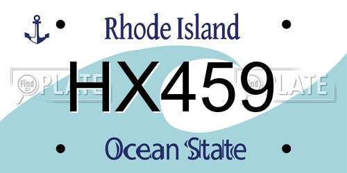 HX459 Rhode Island License Plate