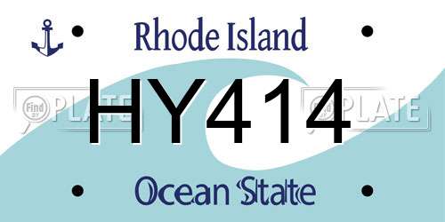 HY414 Rhode Island License Plate