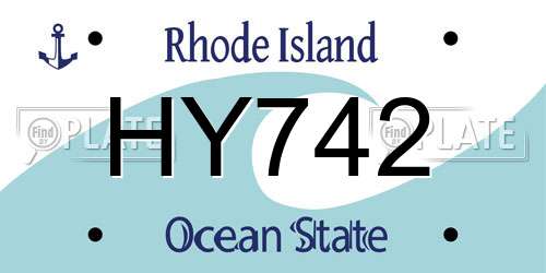HY742 Rhode Island License Plate