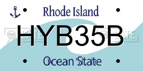 HYB35B Rhode Island License Plate