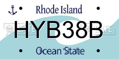 HYB38B Rhode Island License Plate