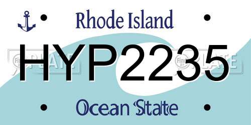 HYP2235 Rhode Island License Plate