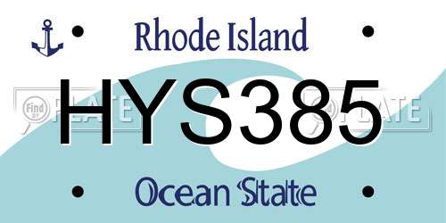 HYS385 Rhode Island License Plate