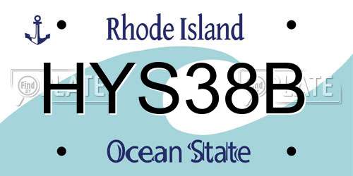 HYS38B Rhode Island License Plate