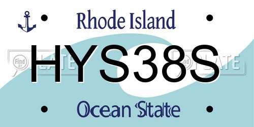 HYS38S Rhode Island License Plate