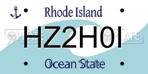 HZ2H0I Rhode Island License Plate