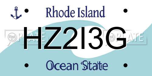 HZ2I3G Rhode Island License Plate