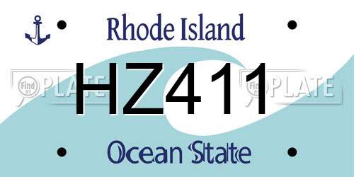 HZ411 Rhode Island License Plate