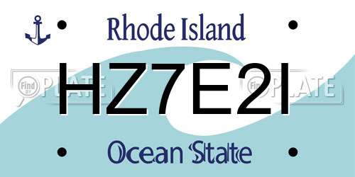 HZ7E2I Rhode Island License Plate