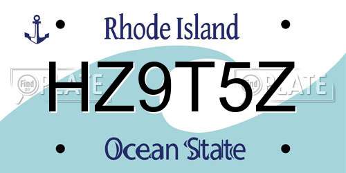 HZ9T5Z Rhode Island License Plate