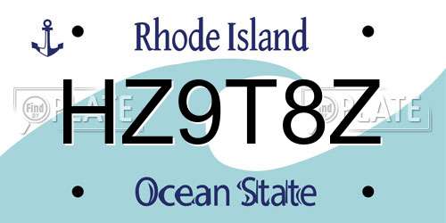 HZ9T8Z Rhode Island License Plate